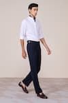 Buy_S&N By Shantnu Nikhil_Off White Cotton Designer Slim Fit Shirt _Online_at_Aza_Fashions