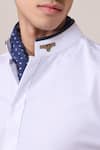 Shop_S&N By Shantnu Nikhil_Off White Cotton Designer Slim Fit Shirt _Online_at_Aza_Fashions