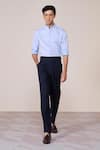 Buy_S&N By Shantnu Nikhil_Blue Cotton Light Slim Fit Designer Shirt _at_Aza_Fashions