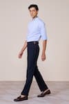 Buy_S&N By Shantnu Nikhil_Blue Cotton Light Slim Fit Designer Shirt _Online_at_Aza_Fashions