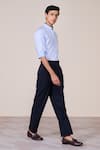 Shop_S&N By Shantnu Nikhil_Blue Cotton Light Slim Fit Designer Shirt _Online_at_Aza_Fashions