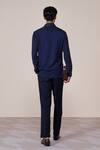 Shop_S&N By Shantnu Nikhil_Blue Rayon Navy Designer Slim Fit Shirt _at_Aza_Fashions