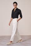 S&N By Shantnu Nikhil_Black Cotton Embroidery Slim Fit Designer Shirt _Online_at_Aza_Fashions