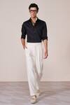 Buy_S&N By Shantnu Nikhil_Black Cotton Embroidery Slim Fit Designer Shirt _at_Aza_Fashions