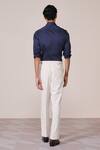 Shop_S&N By Shantnu Nikhil_Blue Cotton Embroidery Navy Slim Fit Designer Shirt _at_Aza_Fashions