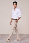 S&N By Shantnu Nikhil_White Cotton Embroidery Designer Slim Fit Shirt _Online_at_Aza_Fashions