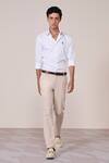 Buy_S&N By Shantnu Nikhil_White Cotton Embroidery Designer Slim Fit Shirt _at_Aza_Fashions