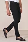 Buy_S&N By Shantnu Nikhil_Black Polyester, Lycra, Viscose Slim Fit Trouser _Online_at_Aza_Fashions