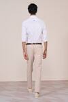 S&N By Shantnu Nikhil_Beige Rayon, Twill Slim Fit Ecru Trouser _Online_at_Aza_Fashions