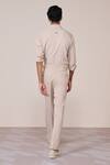 Shop_S&N By Shantnu Nikhil_Beige Linen Ecru Slim Fit Trouser _at_Aza_Fashions