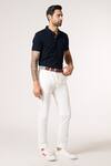 S&N By Shantnu Nikhil_Navy Embroidery Slim Fit Designer T-shirt _Online_at_Aza_Fashions