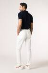 Shop_S&N By Shantnu Nikhil_Navy Embroidery Slim Fit Designer T-shirt _at_Aza_Fashions