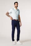 S&N By Shantnu Nikhil_Blue Embroidery Light Slim Fit Designer T-shirt _Online_at_Aza_Fashions