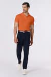 Buy_S&N By Shantnu Nikhil_Orange Embroidery Slim Fit Designer T-shirt _at_Aza_Fashions