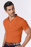 Buy_S&N By Shantnu Nikhil_Orange Embroidery Slim Fit Designer T-shirt _Online_at_Aza_Fashions