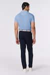 Shop_S&N By Shantnu Nikhil_Blue Embroidery Slate Slim Fit T-shirt _at_Aza_Fashions