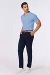 Buy_S&N By Shantnu Nikhil_Blue Embroidery Slate Slim Fit T-shirt _Online_at_Aza_Fashions