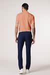 Shop_S&N By Shantnu Nikhil_Peach Embroidery Slim Fit Designer T-shirt _at_Aza_Fashions
