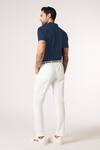 Shop_S&N By Shantnu Nikhil_Blue Embroidery Prussian Slim Fit T-shirt _at_Aza_Fashions