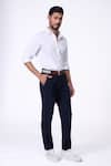 Shop_S&N By Shantnu Nikhil_White Cotton, Lycra Embroidery Slim Fit Designer Shirt _Online_at_Aza_Fashions