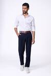 Buy_S&N By Shantnu Nikhil_White Cotton, Lycra Embroidery Slim Fit Designer Shirt _at_Aza_Fashions