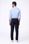Shop_S&N By Shantnu Nikhil_Blue Cotton, Lycra Embroidery Light Slim Fit Designer Shirt _at_Aza_Fashions