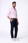 Buy_S&N By Shantnu Nikhil_Pink Cotton, Lycra Embroidery Light Slim Fit Designer Shirt _Online_at_Aza_Fashions