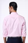 Shop_S&N By Shantnu Nikhil_Pink Cotton, Lycra Embroidery Light Slim Fit Designer Shirt _at_Aza_Fashions