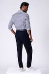 Shop_S&N By Shantnu Nikhil_Blue Cotton Embroidery Navy Striped Designer Shirt _at_Aza_Fashions