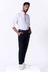 Buy_S&N By Shantnu Nikhil_White Cotton, Lycra Slim Fit Designer Shirt _Online_at_Aza_Fashions