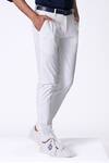 Shop_S&N By Shantnu Nikhil_White Spandex Slim Fit Trouser _at_Aza_Fashions