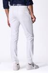 S&N By Shantnu Nikhil_White Spandex Slim Fit Trouser _Online_at_Aza_Fashions