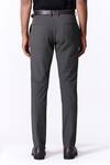 Buy_S&N By Shantnu Nikhil_Gray Spandex Embroidery Olive Slim Fit Trouser _Online_at_Aza_Fashions
