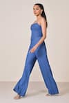 Buy_S&N By Shantnu Nikhil_Blue Spandex, Viscose Bandeau Neck Denim Corset Jumpsuit _Online_at_Aza_Fashions