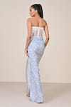 Shop_S&N By Shantnu Nikhil_Blue Jersey, Spandex, Lace Embroidery Sweetheart Light Applique Corset Gown _at_Aza_Fashions