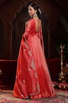 Miku Kumar_Red Tissue, Organza Embroidery V-neck Shanaya Anarkali Set _Online_at_Aza_Fashions