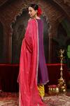 Miku Kumar_Purple Chanderi Silk Embroidery Round Neck Hand Suit Set _Online_at_Aza_Fashions