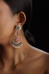 Buy_The Bling Girll_Gold Plated Stones, Pearls Designer Earrings With _at_Aza_Fashions