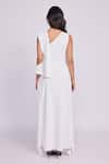 Shop_Dev And Viv_White Rayon Asymmetric One Shoulder Dress _at_Aza_Fashions