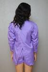 Shop_Studio Moda India_Purple Cotton Applique Collared Orchid Shirt _at_Aza_Fashions