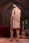 Shop_Miku Kumar_Brown Organza, Tissue Embroidery Copper Tanv Kurta Set _at_Aza_Fashions