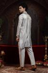 Miku Kumar_Gray Tissue, Organza Embroidery Vireen Kurta Set _Online_at_Aza_Fashions