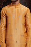 Shop_Miku Kumar_Yellow Tissue, Organza Embroidery Reshav Kurta Set _Online_at_Aza_Fashions