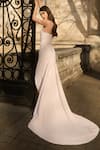 Shop_Supria Munjal_Cream Crepe Embroidery Halter Neck Designer And Pink Gown _at_Aza_Fashions