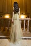 Shop_Supria Munjal_Yellow Tulle, V-neck Dusty Gown _at_Aza_Fashions