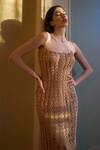 Buy_Supria Munjal_Beige Sweetheart Neck Wide Pattern Mesh Gown _Online_at_Aza_Fashions