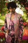 Mahima Mahajan_Pink Linen, Satin Zari Designer Nehru Jacket  _Online_at_Aza_Fashions