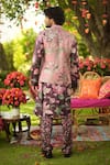 Shop_Mahima Mahajan_Pink Linen, Satin Zari Designer Nehru Jacket  _at_Aza_Fashions