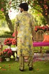 Shop_Mahima Mahajan_Gold Linen, Satin Embroidery Designer Nehru Jacket _at_Aza_Fashions
