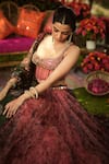 Buy_Mahima Mahajan_Pink Organza Embroidery, Sequins Round Neck Designer Lehenga Set _Online_at_Aza_Fashions